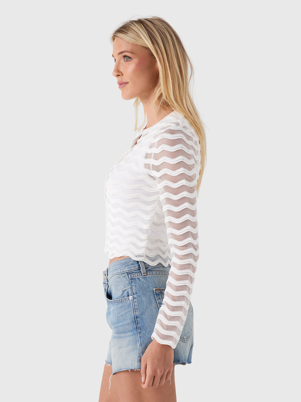 Simkhai Women's Maxime Wavy Knit Cardigan - Saint Bernard