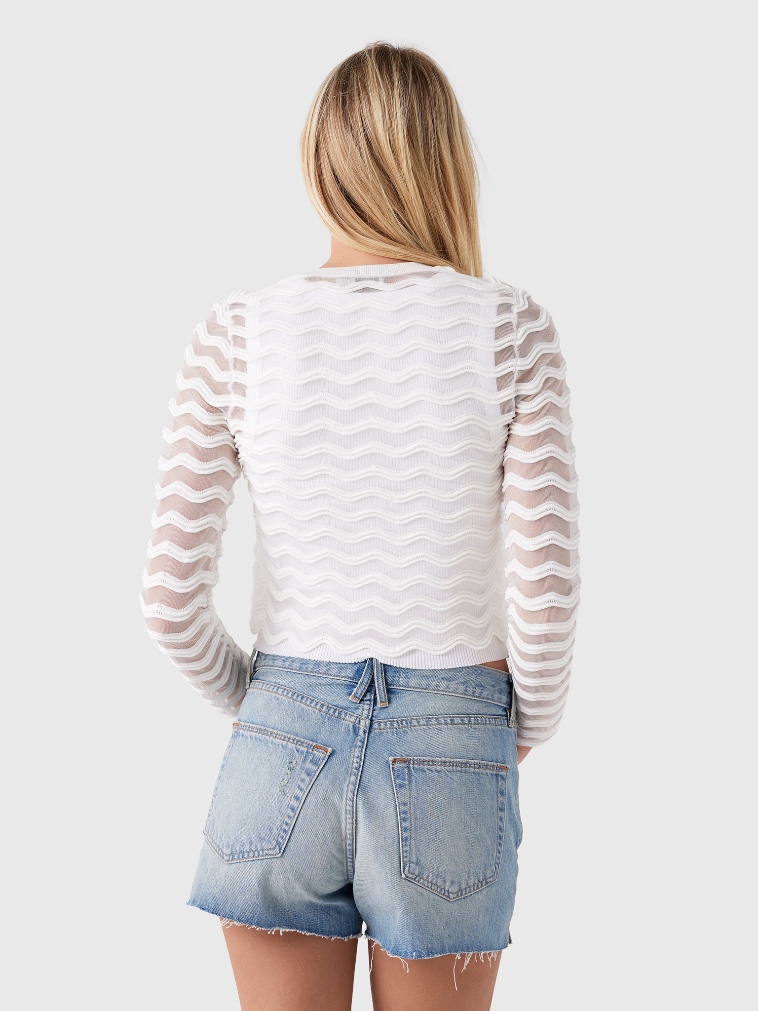 Simkhai Women's Maxime Wavy Knit Cardigan - Saint Bernard
