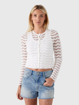 Simkhai Women's Maxime Wavy Knit Cardigan - Saint Bernard