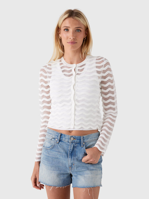 Simkhai Women's Maxime Wavy Knit Cardigan
