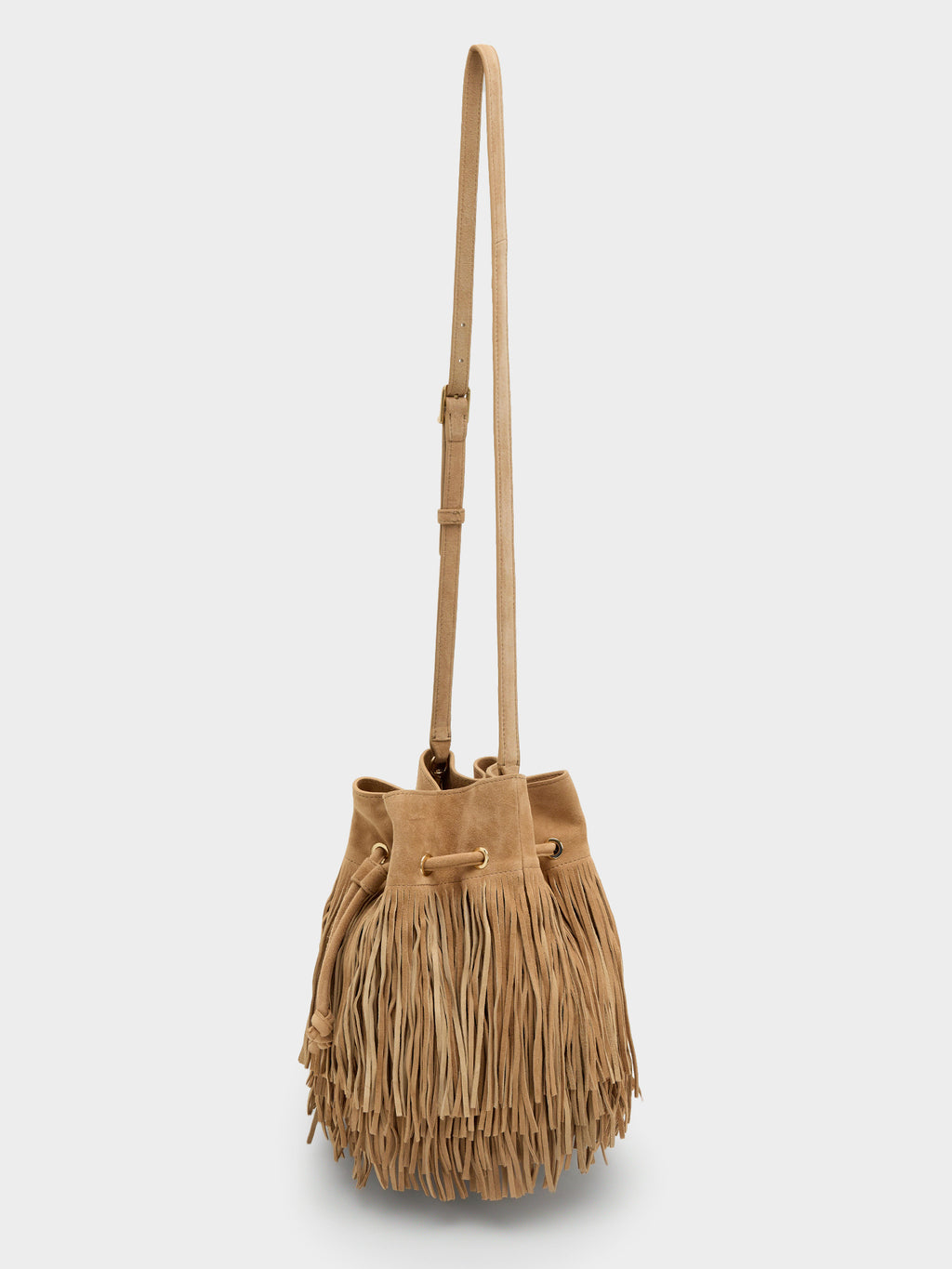 Simkhai Marena Suede Drawstring Crossbody Bag - Saint Bernard