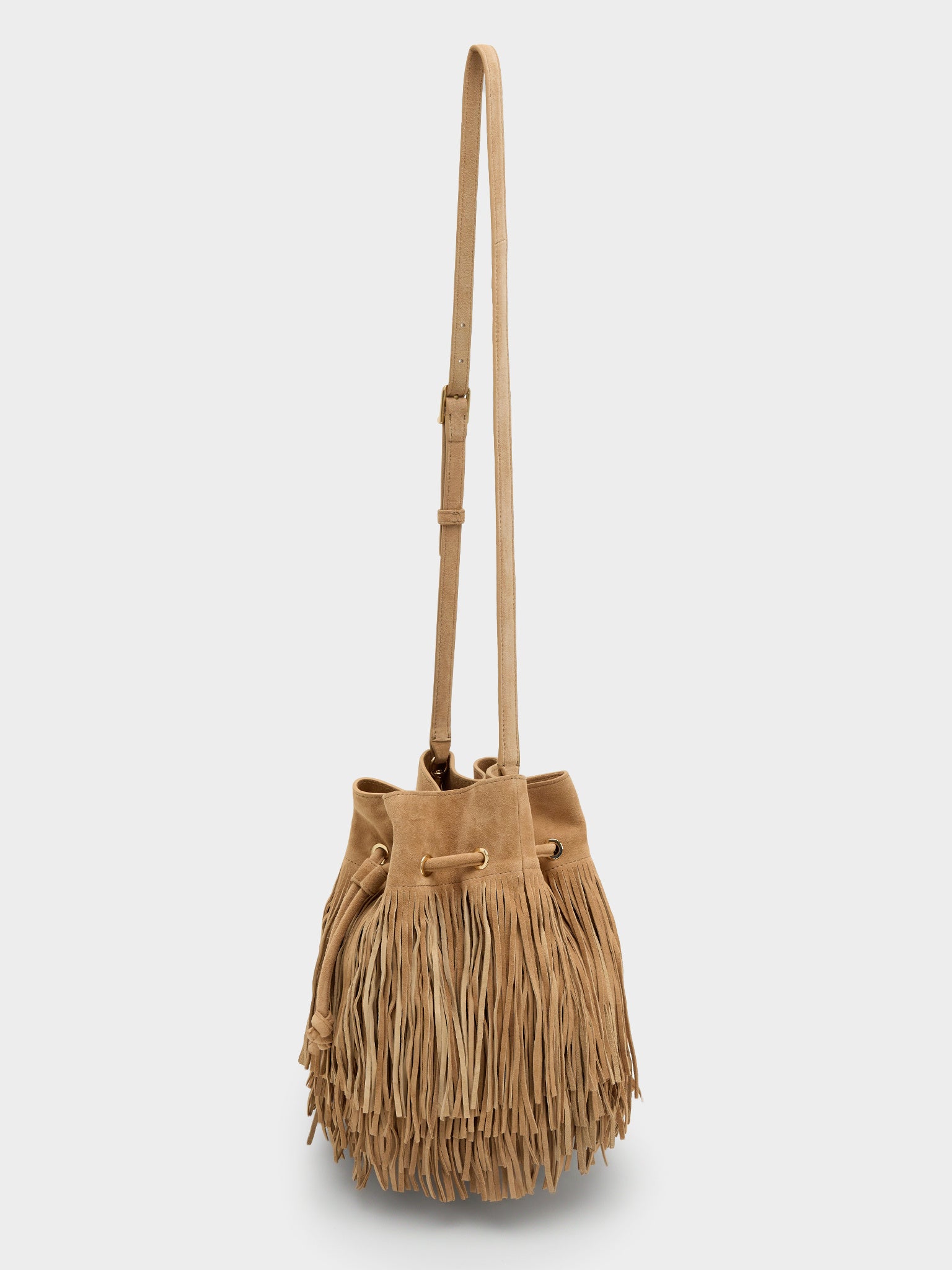 Simkhai Marena Suede Drawstring Crossbody Bag - Saint Bernard