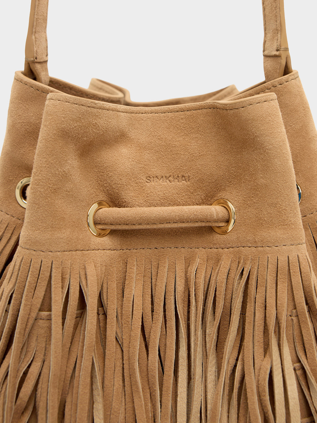 Simkhai Marena Suede Drawstring Crossbody Bag - Saint Bernard