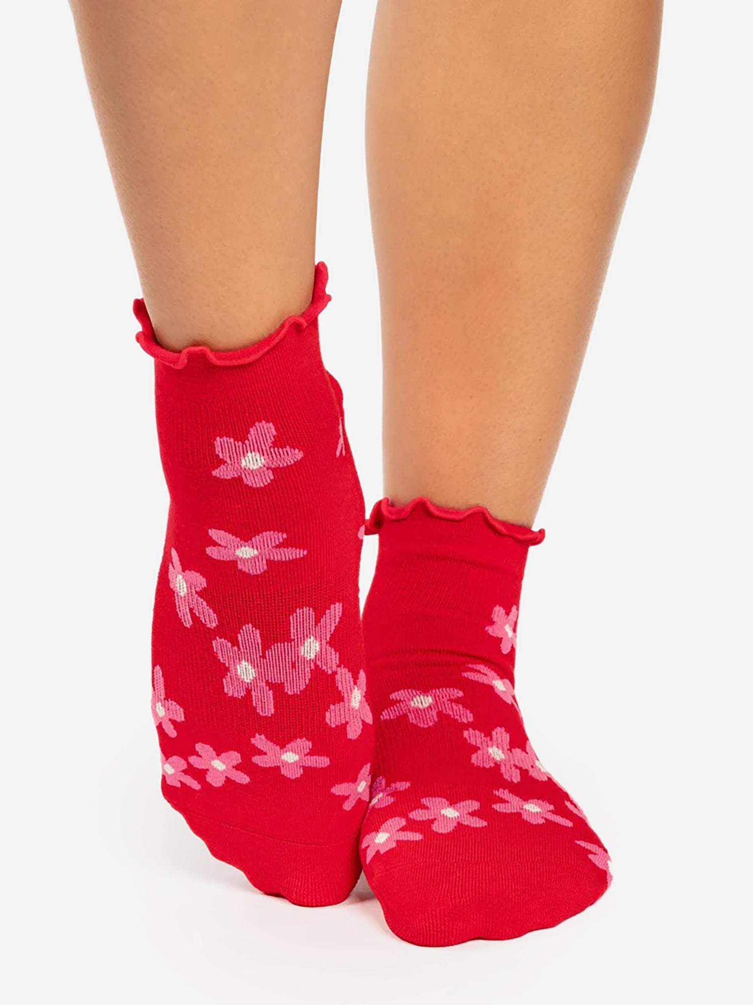 Pointe Studio Women's Bloom Quarter Grip Socks - Saint Bernard