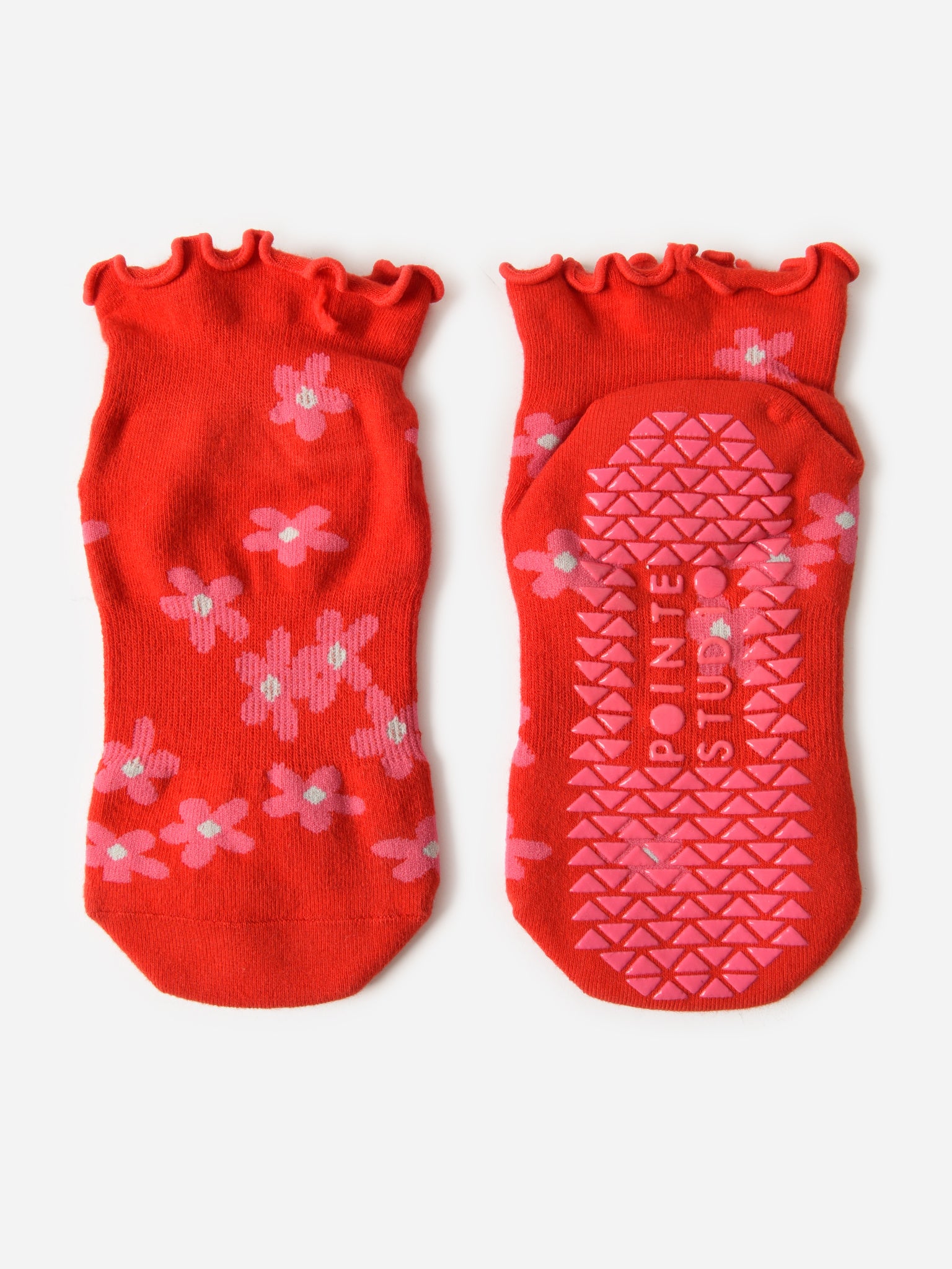 Pointe Studio Women's Bloom Quarter Grip Socks - Saint Bernard
