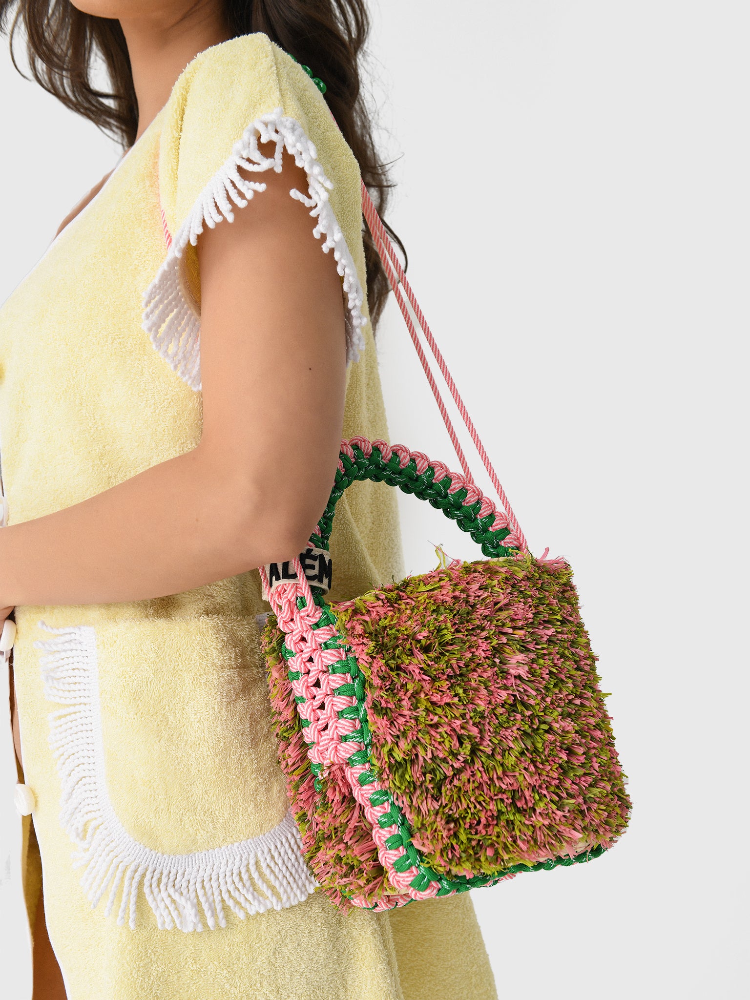 Alemais Monte Fringe Macrame Basket - Saint Bernard