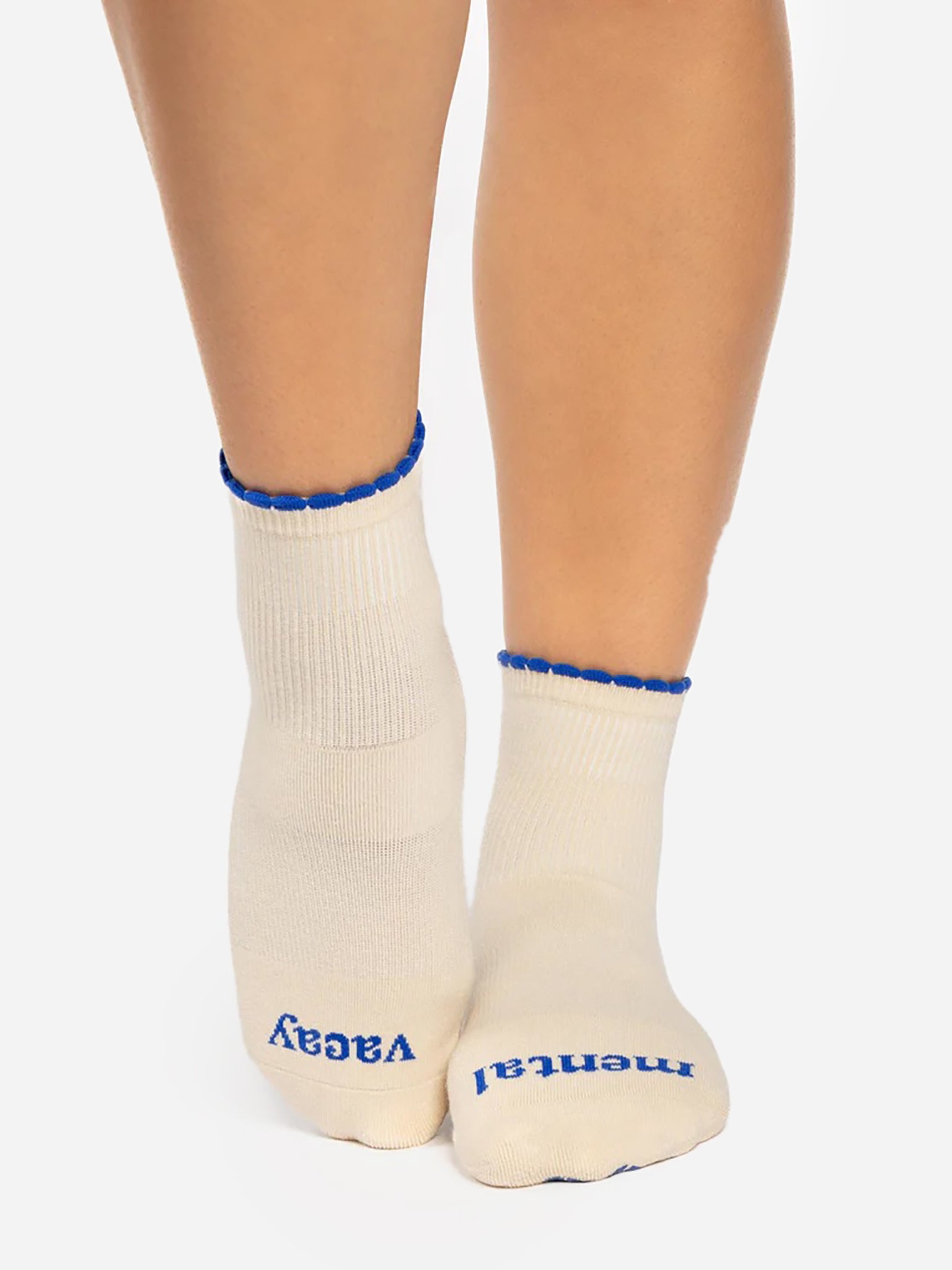Pointe Studio Women's Mental Vacay Ankle Grip Socks - Saint Bernard