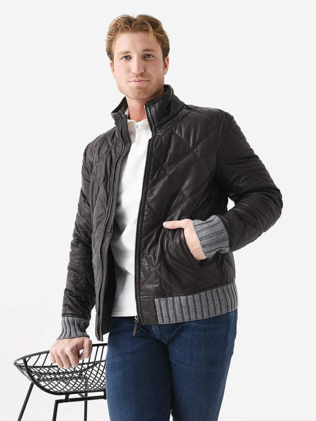 Frauenschuh Men's Mario Leather Jacket - Saint Bernard