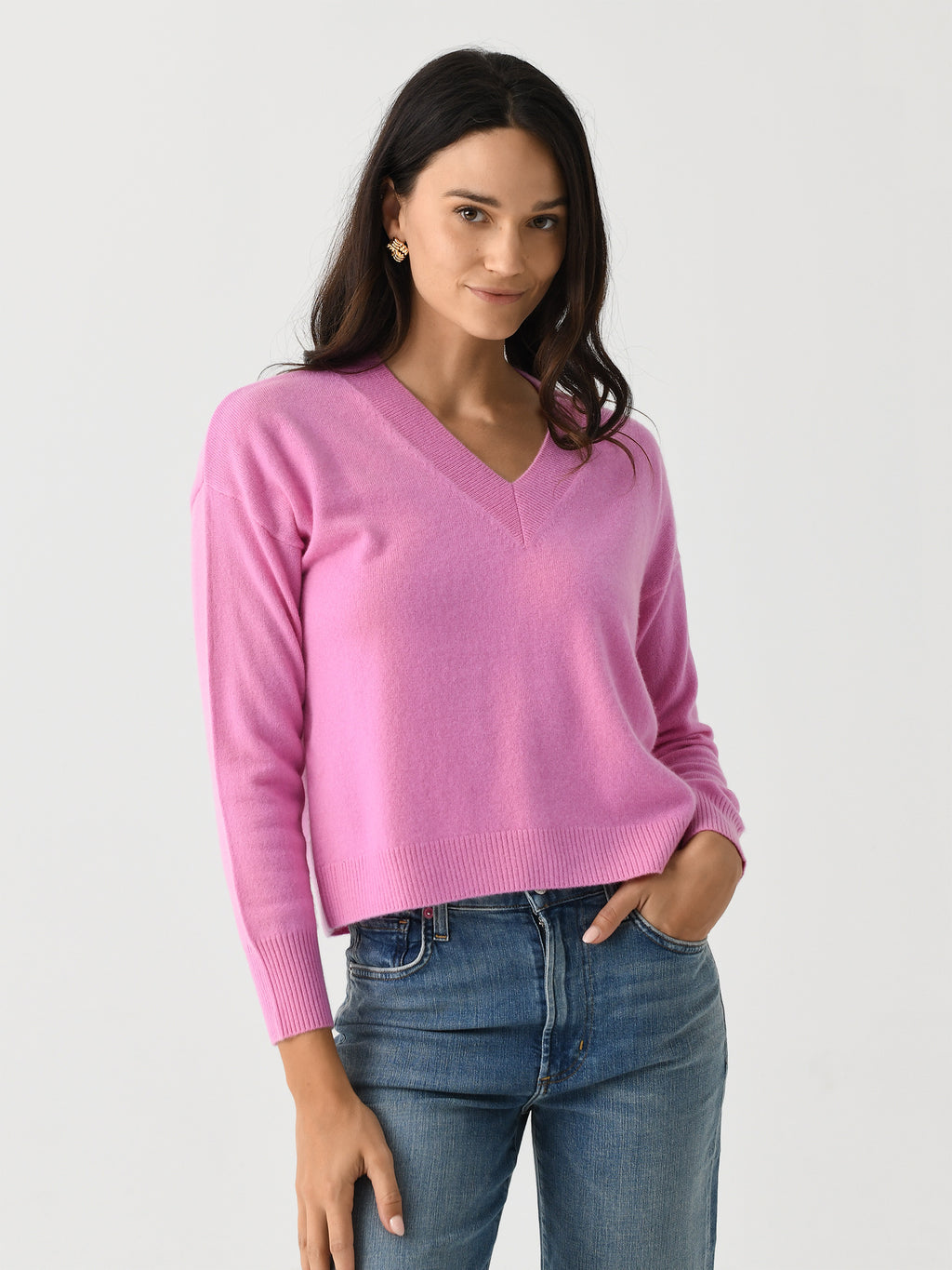 Eche Women's Cashmere V-Neck Sweater - Saint Bernard