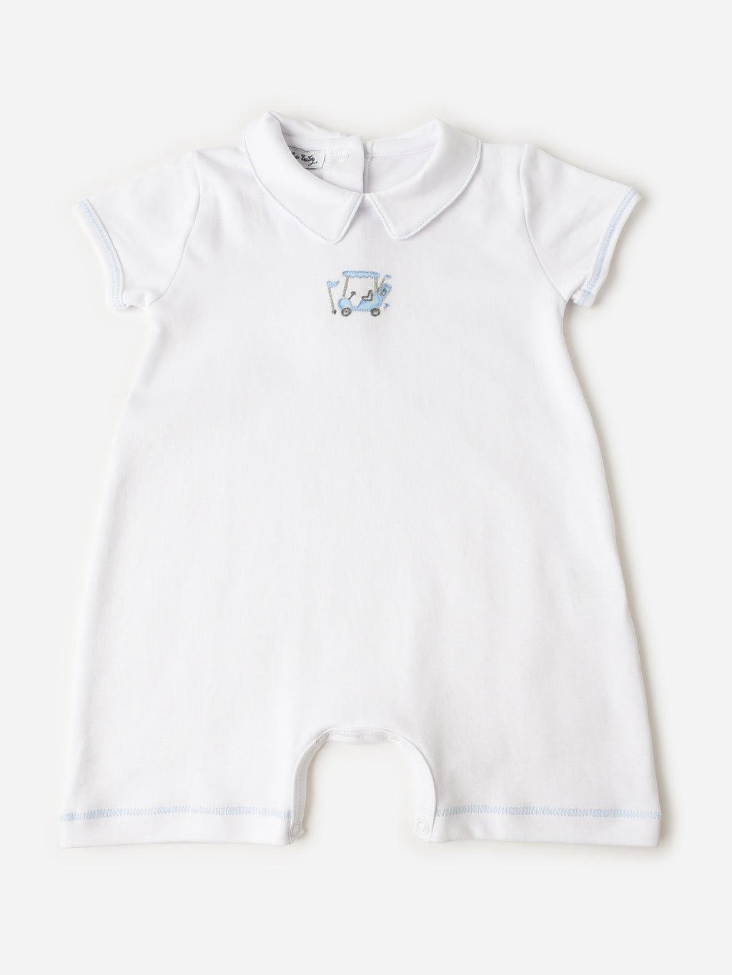 Magnolia Baby Baby Boys' Putting Around Embroidered Collar Short Playsuit - Saint Bernard
