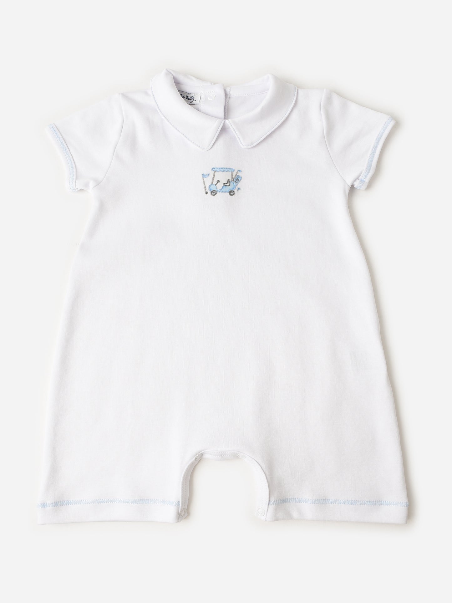 Magnolia Baby Baby Boys' Putting Around Embroidered Collar Short Playsuit