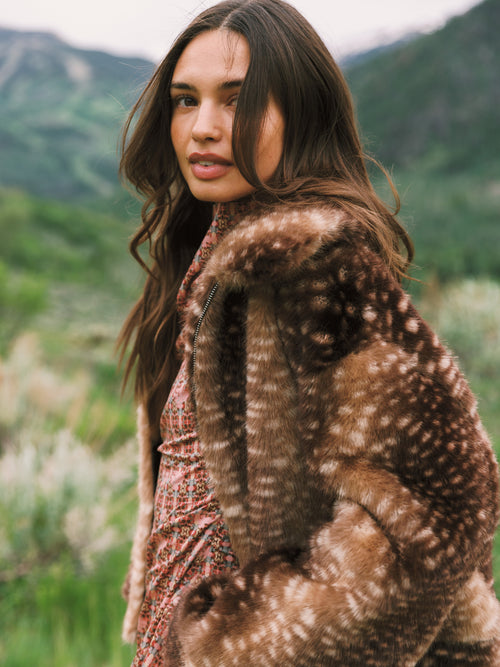 Studio AR Women's Lucy Faux Fawn Jacket
