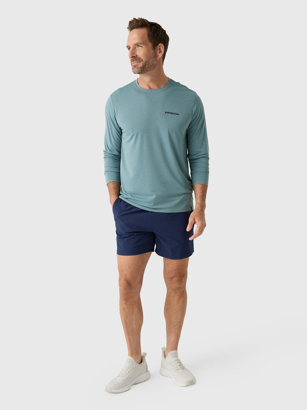 Patagonia Men's Fitz Roy Trout Long-Sleeve Capilene Cool Daily Shirt - Saint Bernard