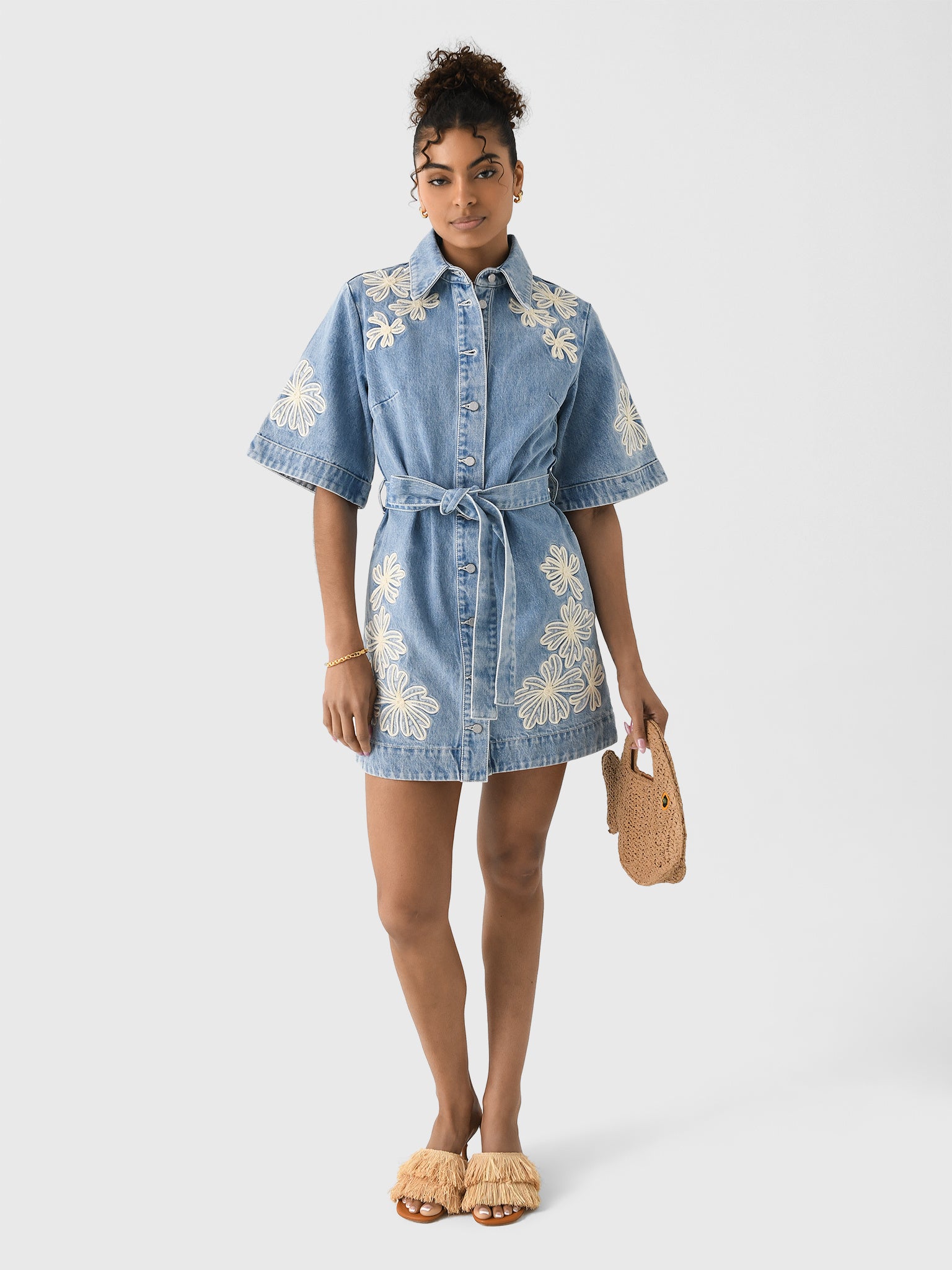 Alemais Women's Charlene Denim Mini Dress Alemais Women's Charlene Denim Mini Dress
