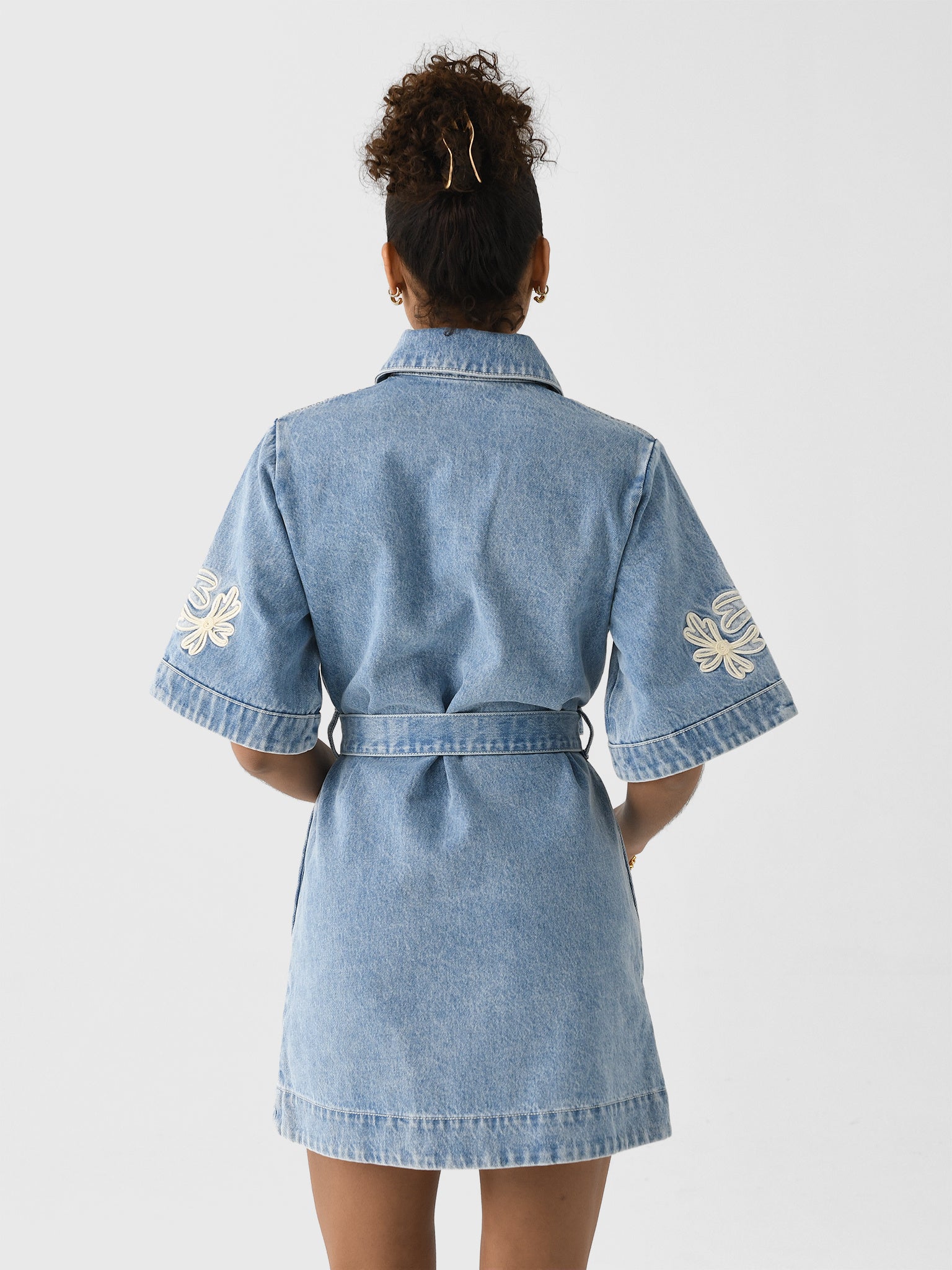 alemais charlene denim mini dress Charlene Denim Mini Dress