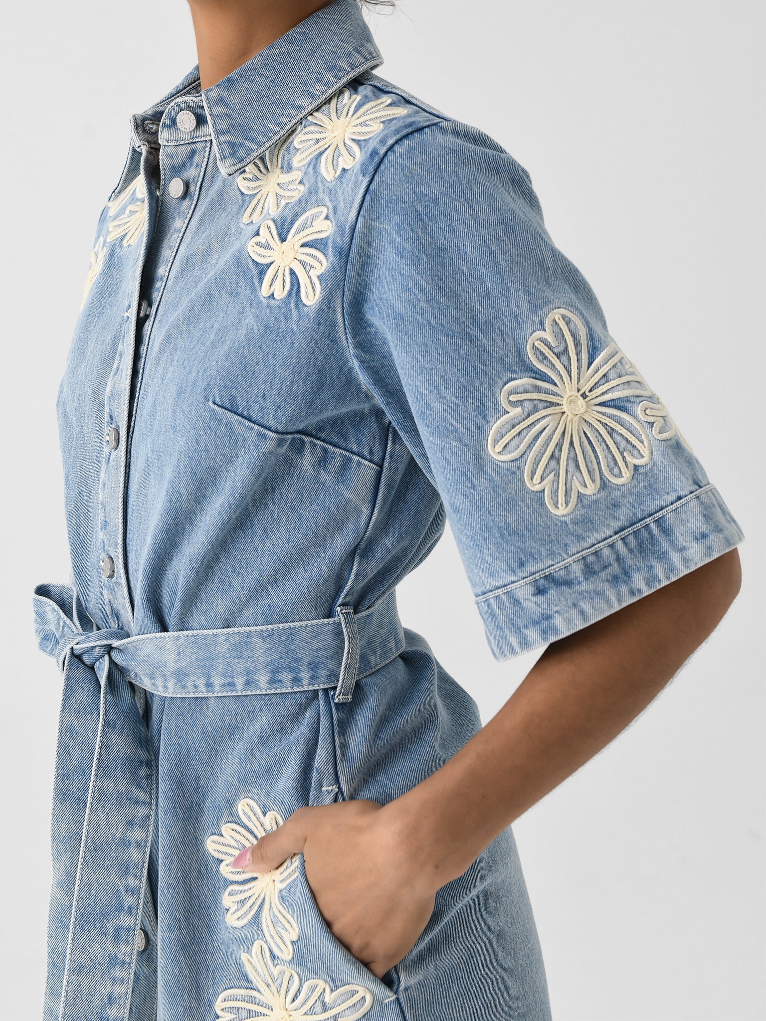 Alemais Women's Charlene Denim Mini Dress Saint Bernard Alemais Women's Charlene Denim Mini Dress Saint Bernard