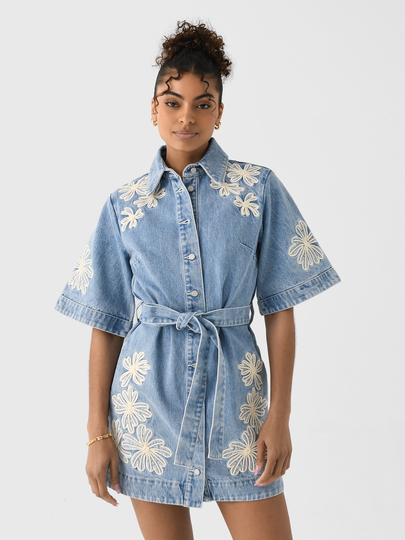 Alemais Women's Charlene Denim Mini Dress - Saint Bernard