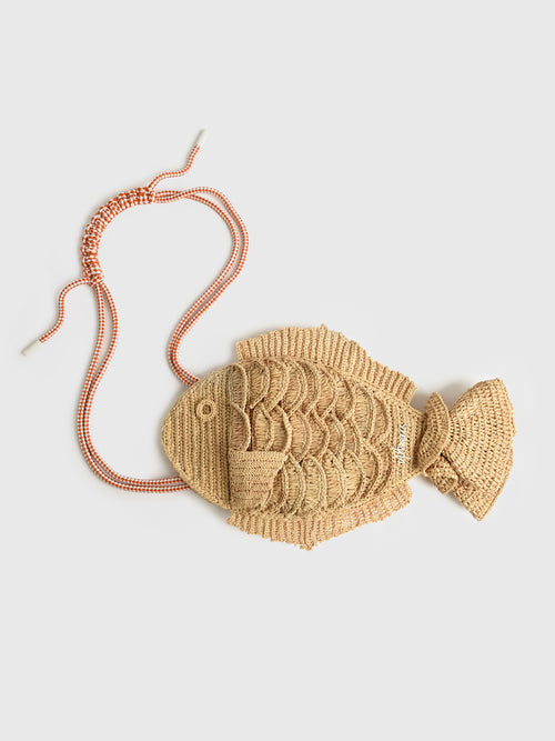 Alemais Horizon Raffia Fish Crossbody Bag