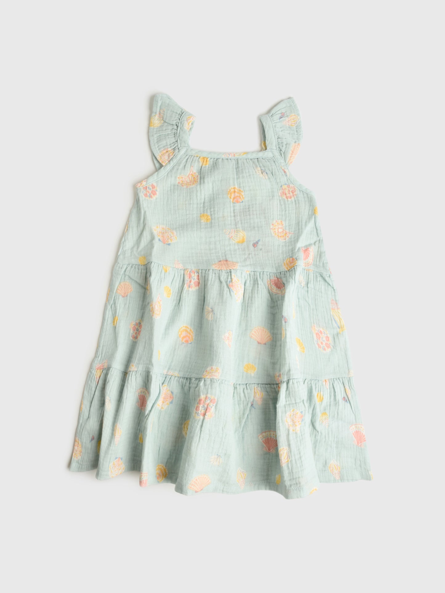 Angel Dear Girls' Pretty Seashells Twirly Sundress - Saint Bernard