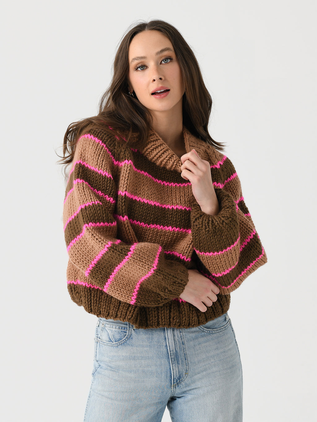 GOGO Women's Stripe Pullover - Saint Bernard