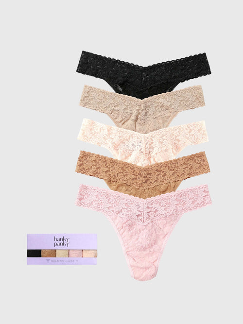 Hanky Panky Women's Signature Lace Original Rise Thong Set