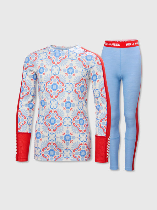 Helly Hansen Teen Graphic Lifa Merino Base Layer Set - Saint Bernard