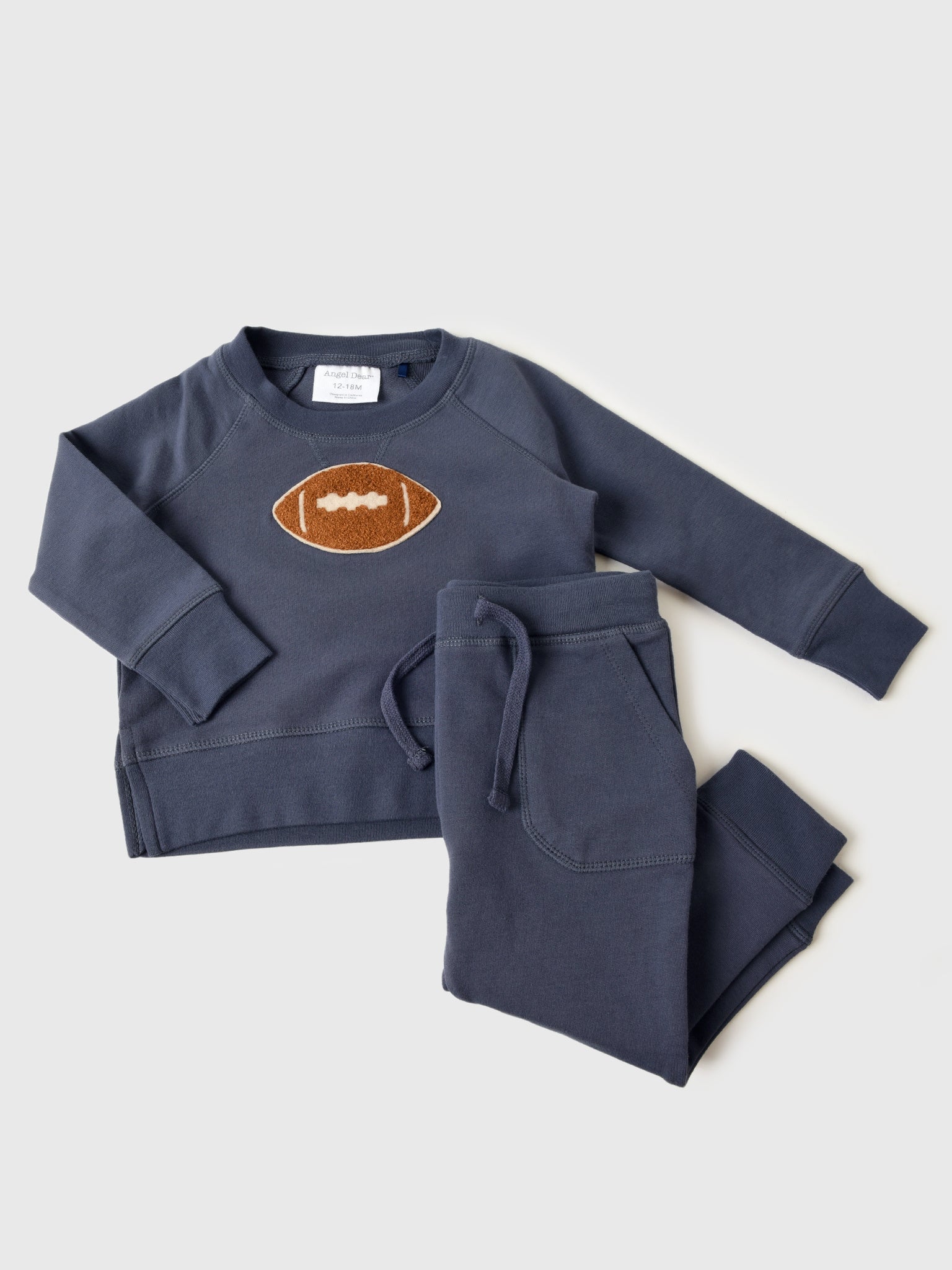 Angel Dear Boys' Footballs Raglan Sweatshirt + Jogger Set - Saint Bernard