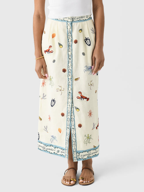 Alemais Women's Sandy Embroidered Skirt