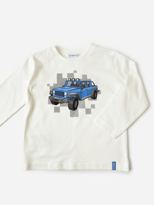 Mayoral Boys' Long Sleeve Car T-Shirt