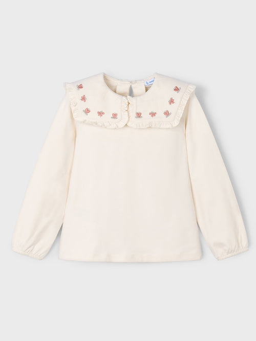 Mayoral Girls' Ruffled Collar Top