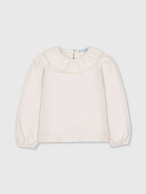 Mayoral Girls' Ruffle Neck Blouse