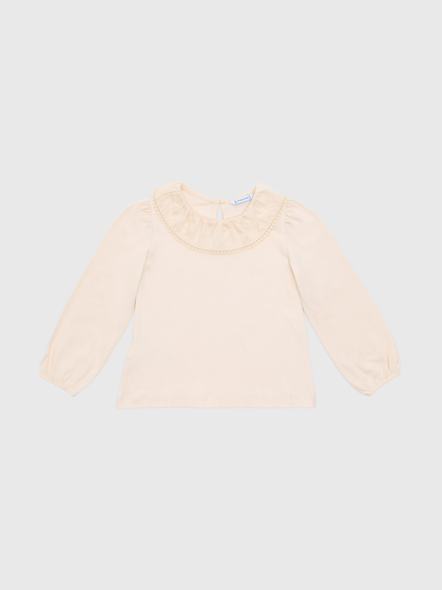 Mayoral Girls' Ruffle Neck Blouse - Saint Bernard