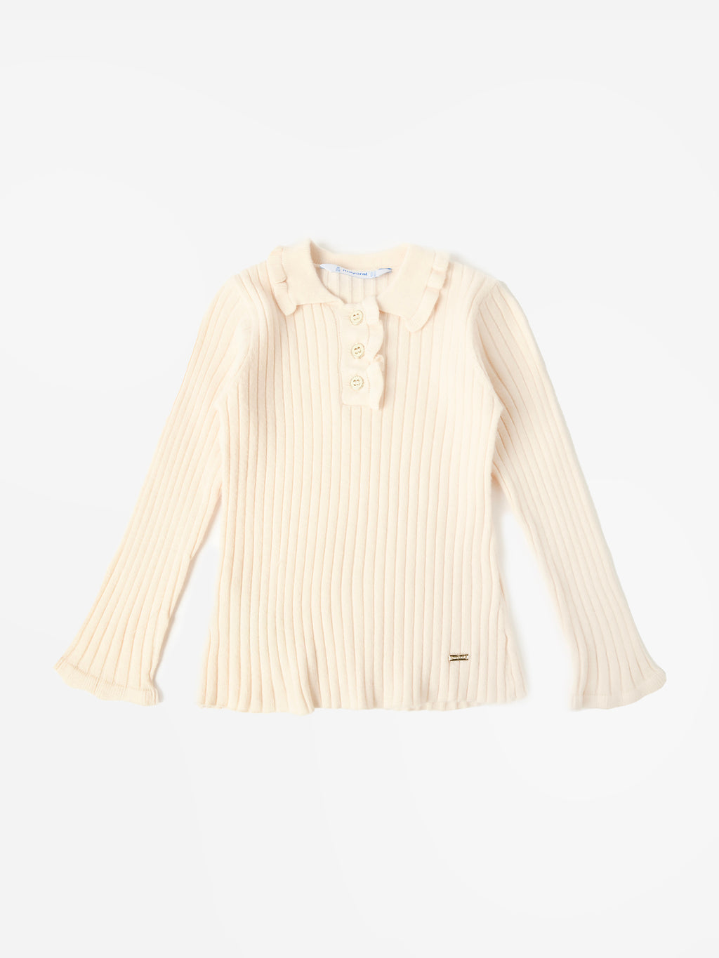 Mayoral Girls' Long Sleeve Ribbed Knit Polo - Saint Bernard