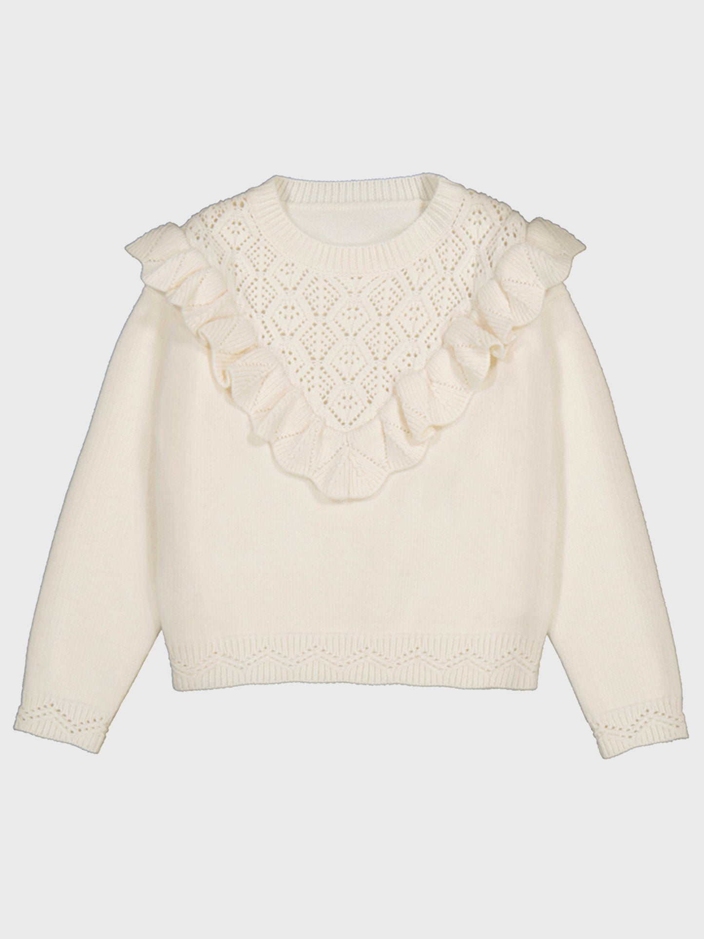 Mayoral Girls' Open Knit Sweater - Saint Bernard