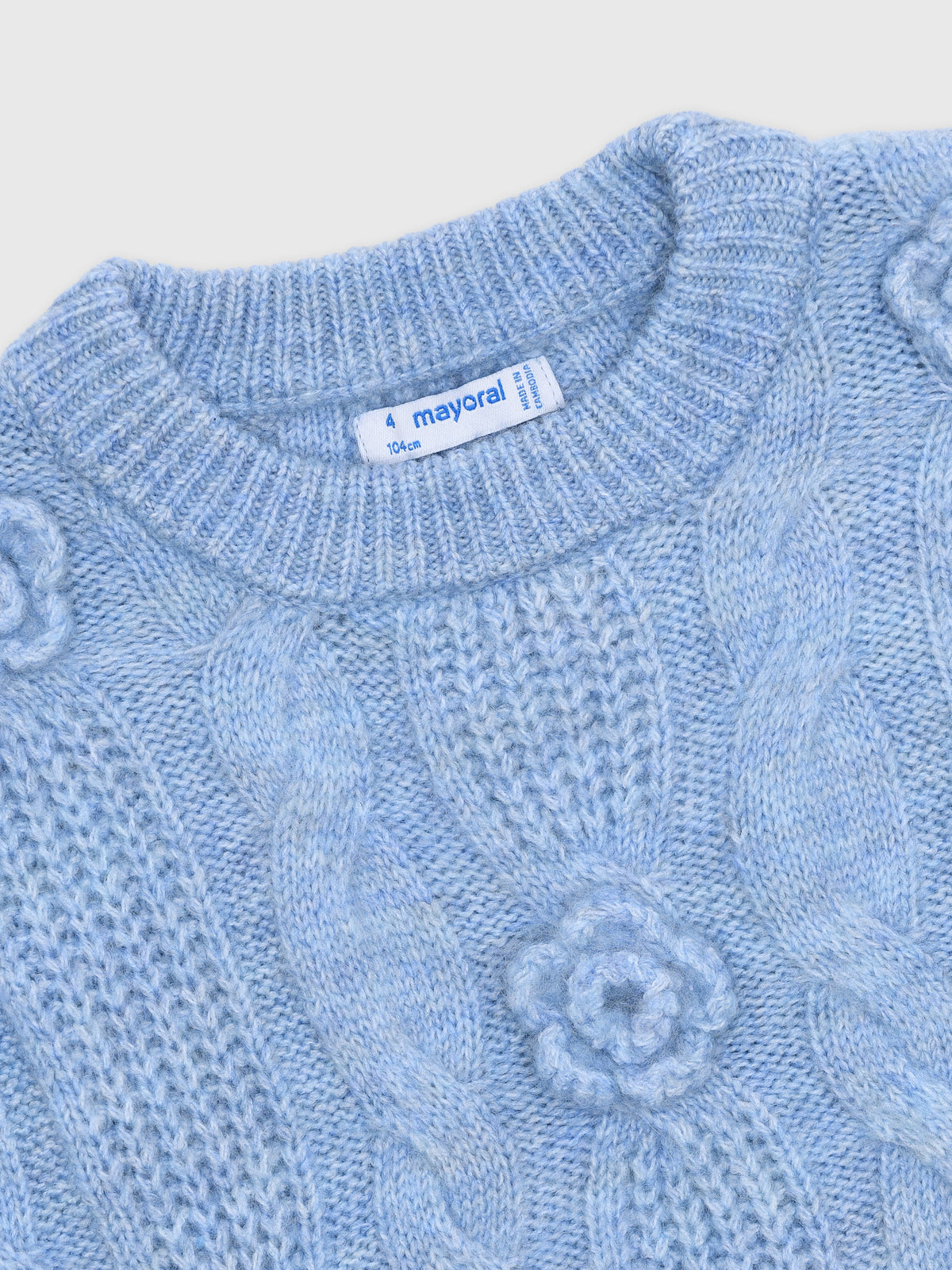 Mayoral Girls' 3D Flower Sweater - Saint Bernard