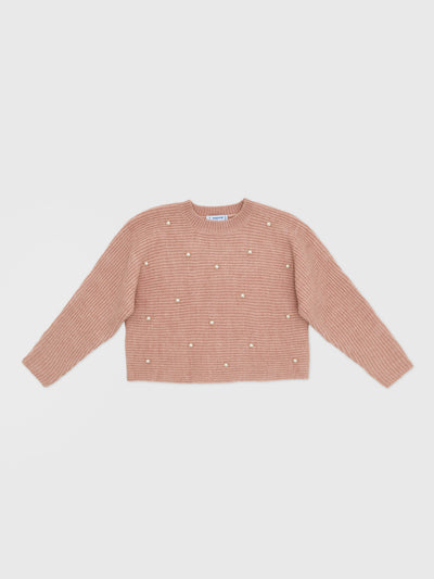 Mayoral Girls' Pearl Knit Sweater - Saint Bernard