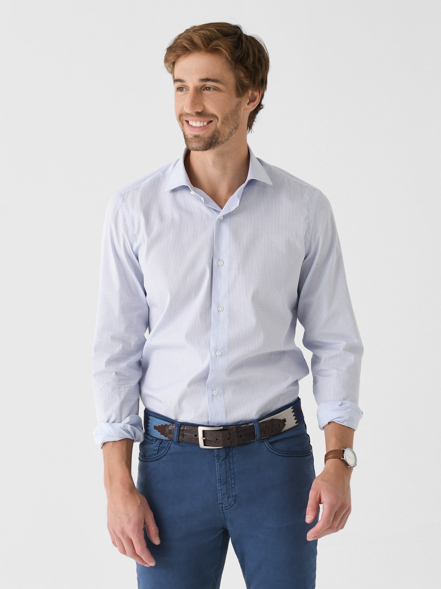 Maria Santangelo Men's Gingham Woven Shirt - Saint Bernard