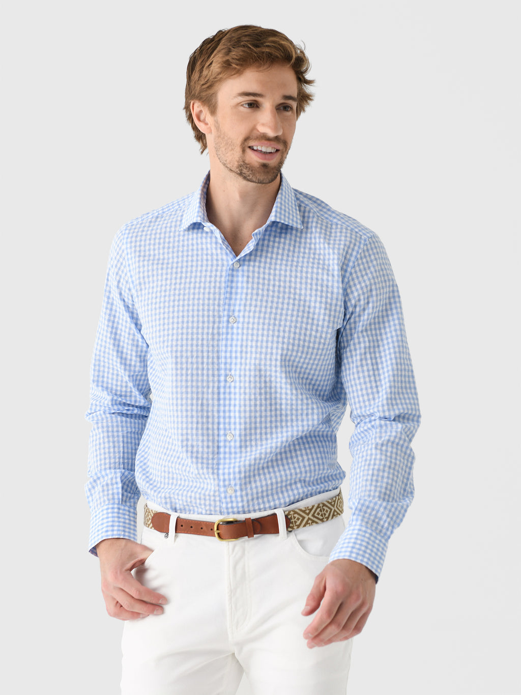 Maria Santangelo Men's Gingham Woven Shirt - Saint Bernard