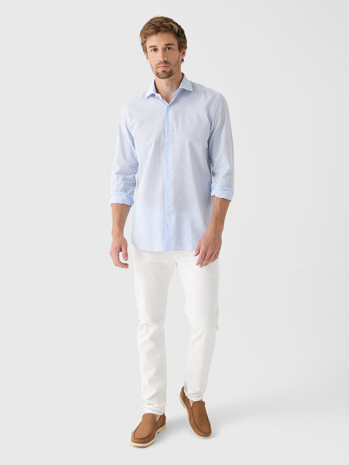Maria Santangelo Men's Stripe Seersucker Shirt