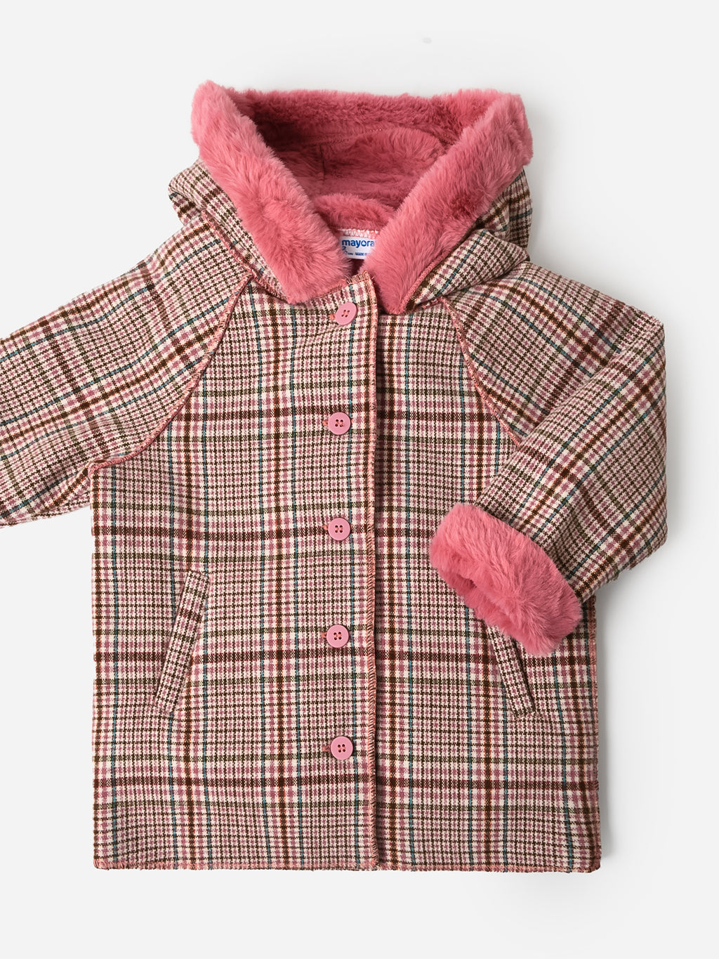 Mayoral Girls' Plaid Coat - Saint Bernard