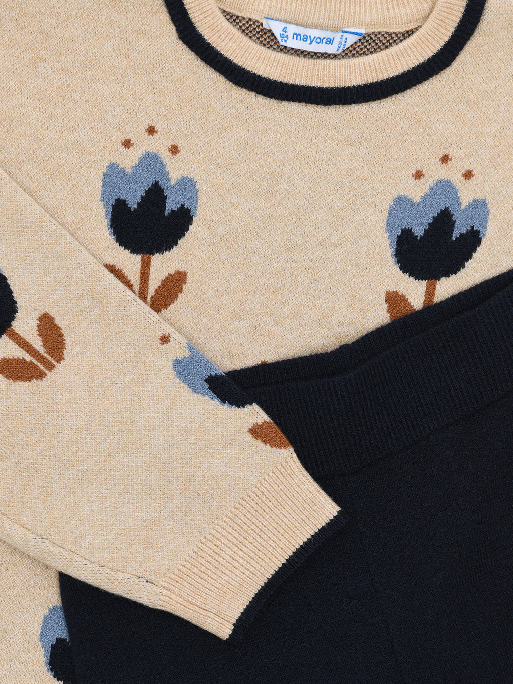 Mayoral Girls' Long Knit Trouser Set - Saint Bernard