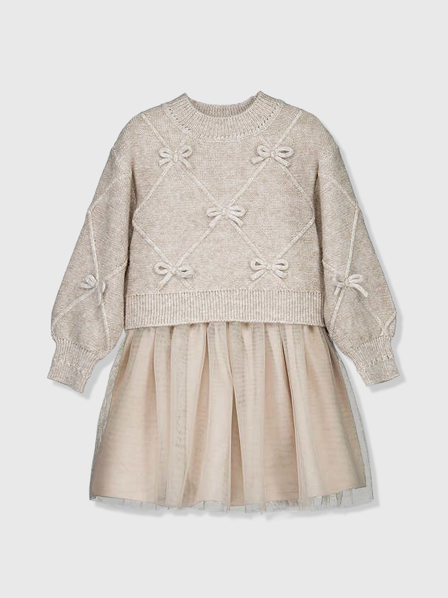 Mayoral Girls' Bow Knit Dress