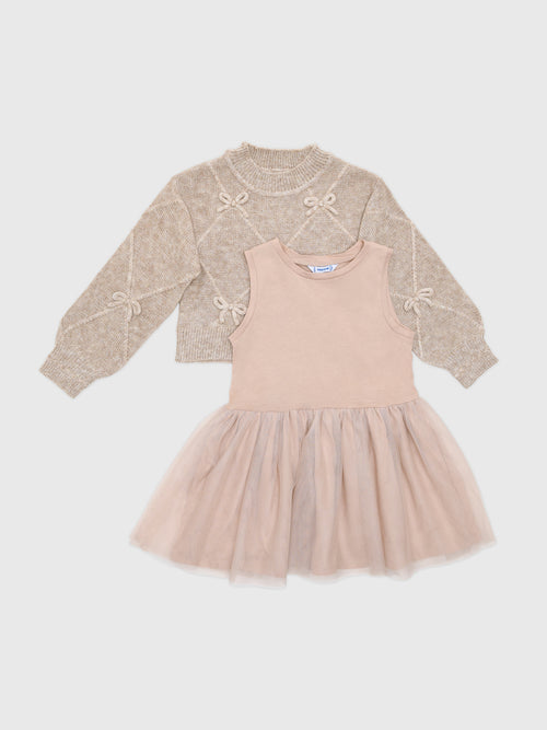 Mayoral Girls' Bow Knit Dress