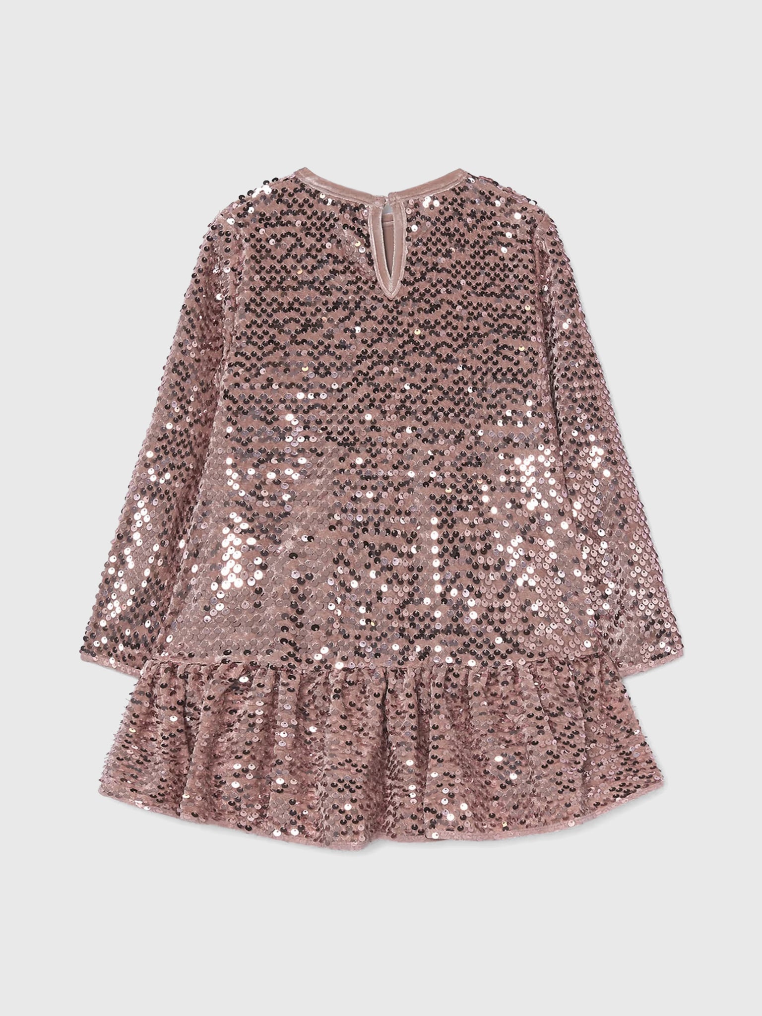 Mayoral Girls' Velvet Sequin Bow Dress