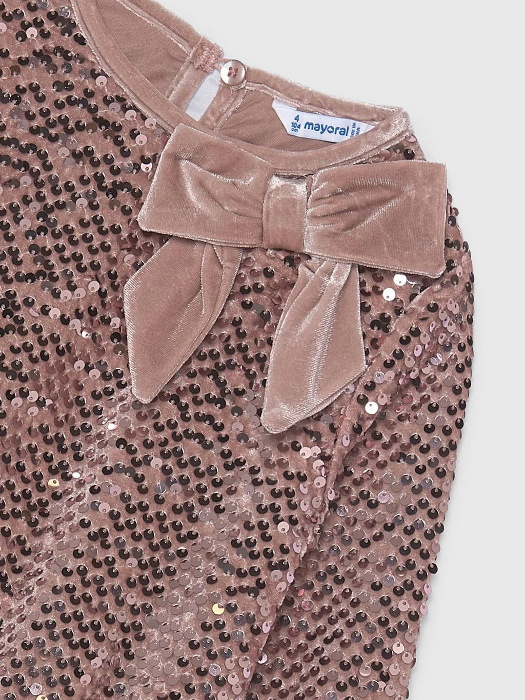 Mayoral Girls' Velvet Sequin Bow Dress