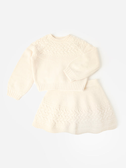 Mayoral Girls' Tricot Sweater And Skirt Set