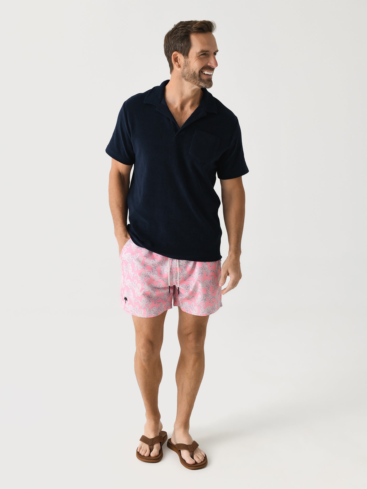 OAS Men's Pink Octo Swim Trunk | $110.00 | Saint Bernard