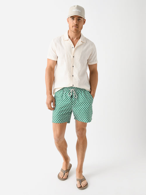OAS Men's Green Tile Swim Trunk