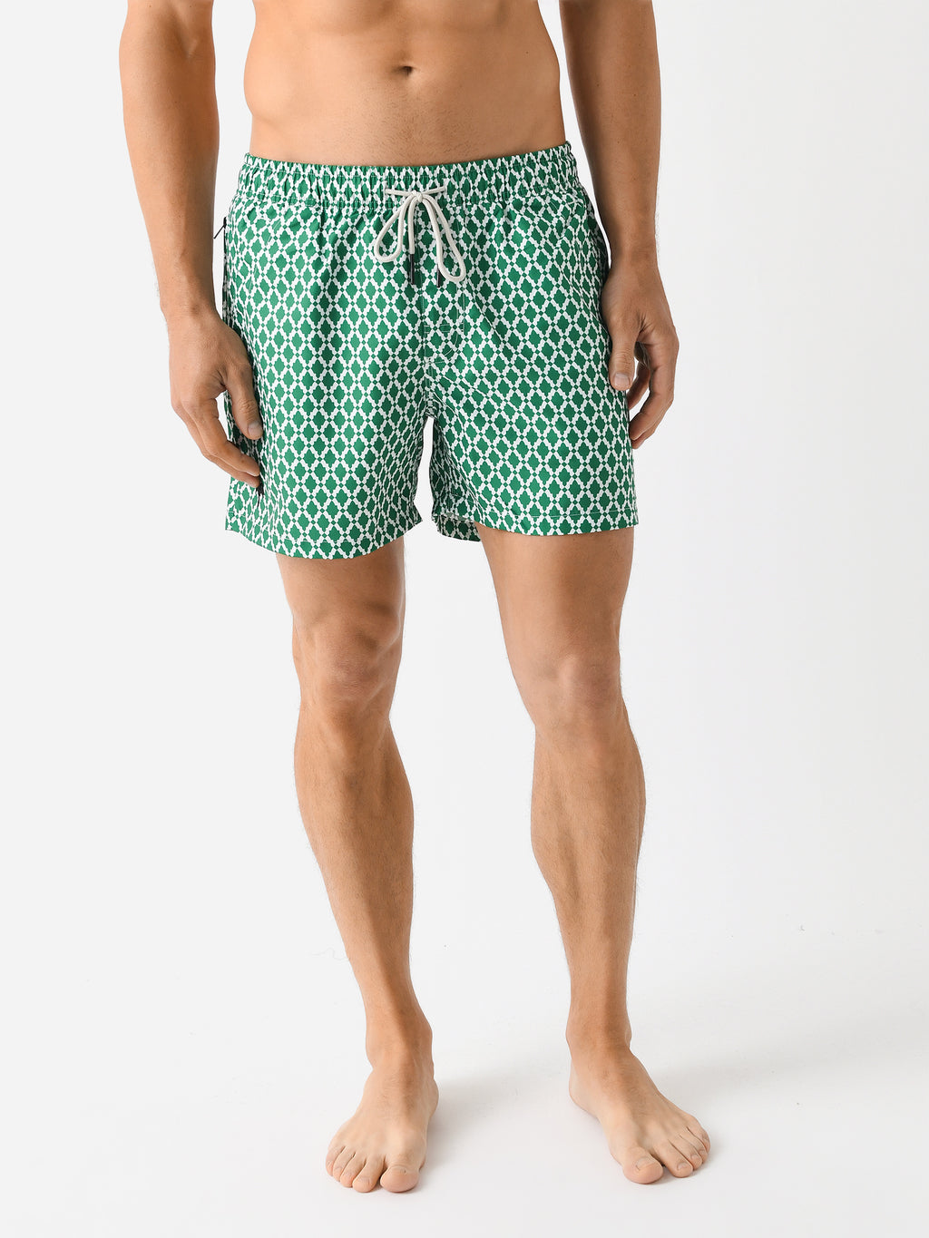 OAS Men's Green Tile Swim Trunk - Saint Bernard