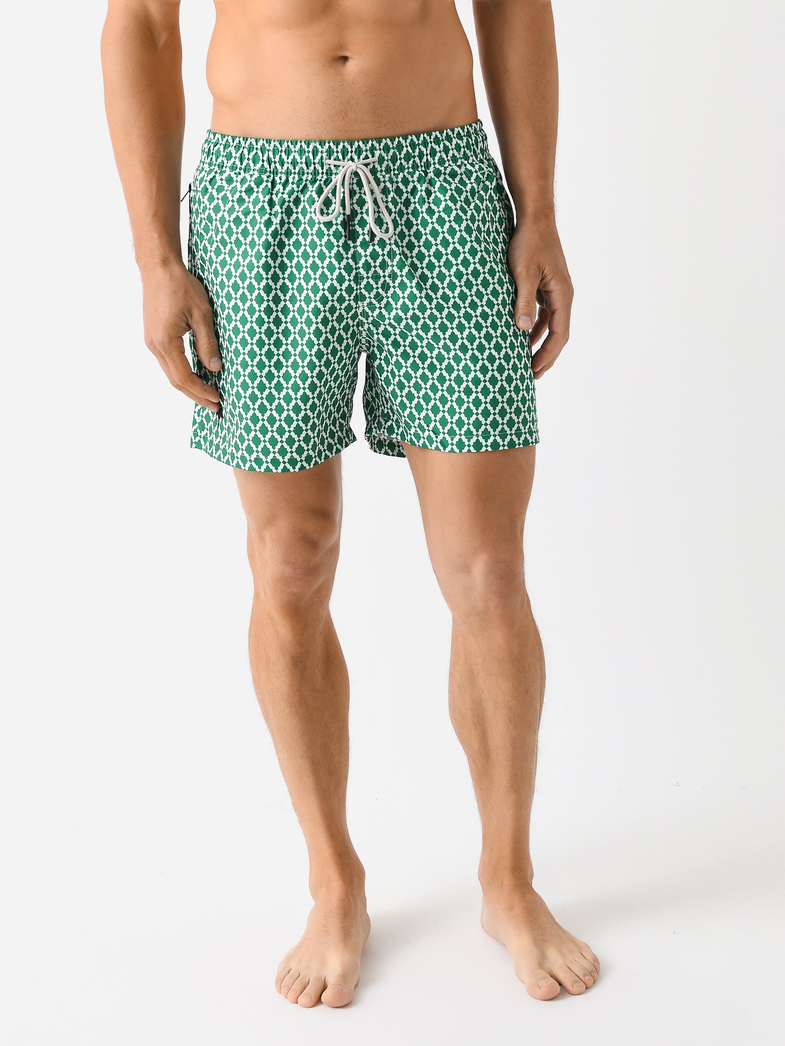 OAS Men's Green Tile Swim Trunk - Saint Bernard